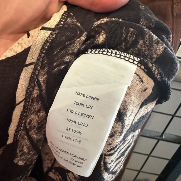 J. Crew Black and Cream Leaf Print Tank Top - Picture 5 of 5